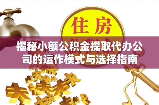 泗水揭秘小额公积金提取代办公司的运作模式与选择指南