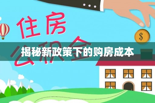 泗水揭秘新政策下的购房成本
