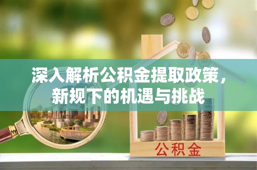泗水深入解析公积金提取政策，新规下的机遇与挑战